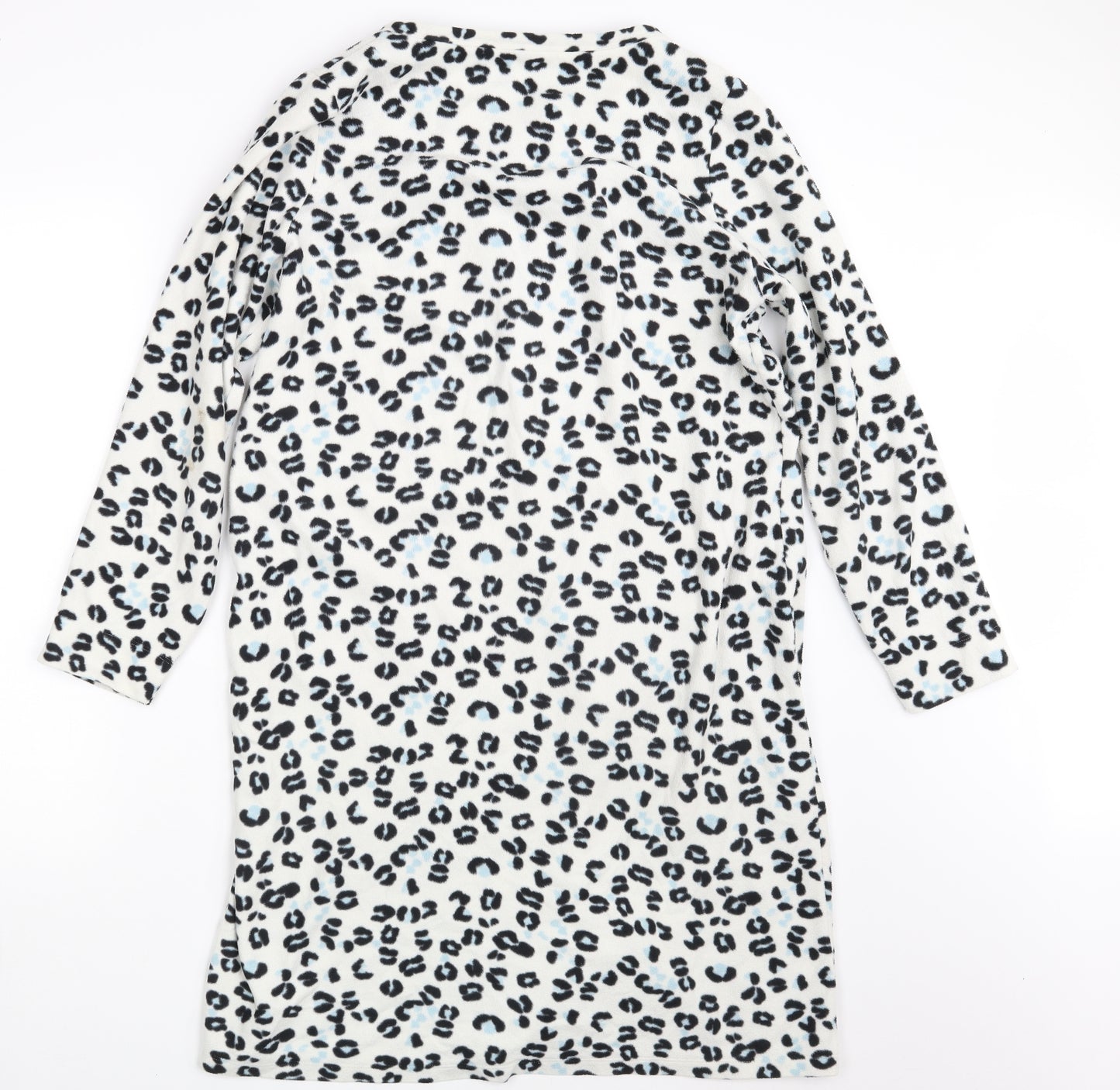 M&S Womens White Animal Print Knit Pullover Jumper Size 14