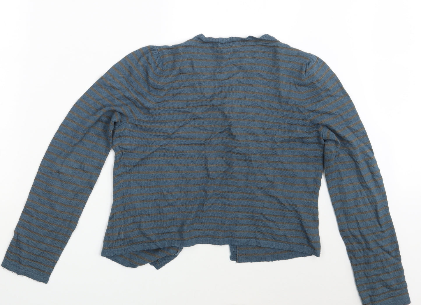 Mandolin Womens Blue Striped  Cardigan Jumper Size 14