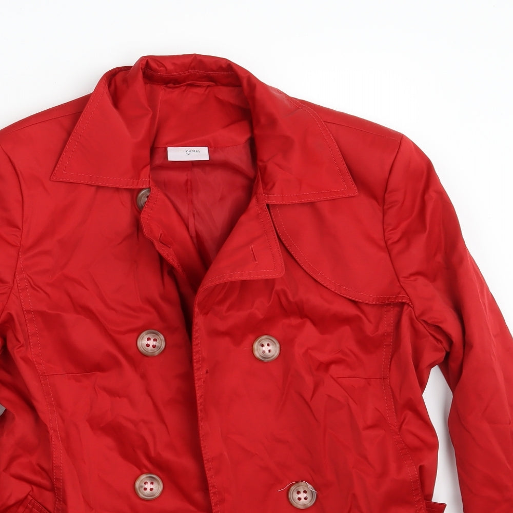 Ethel Austin  Womens Red   Overcoat Coat Size 12