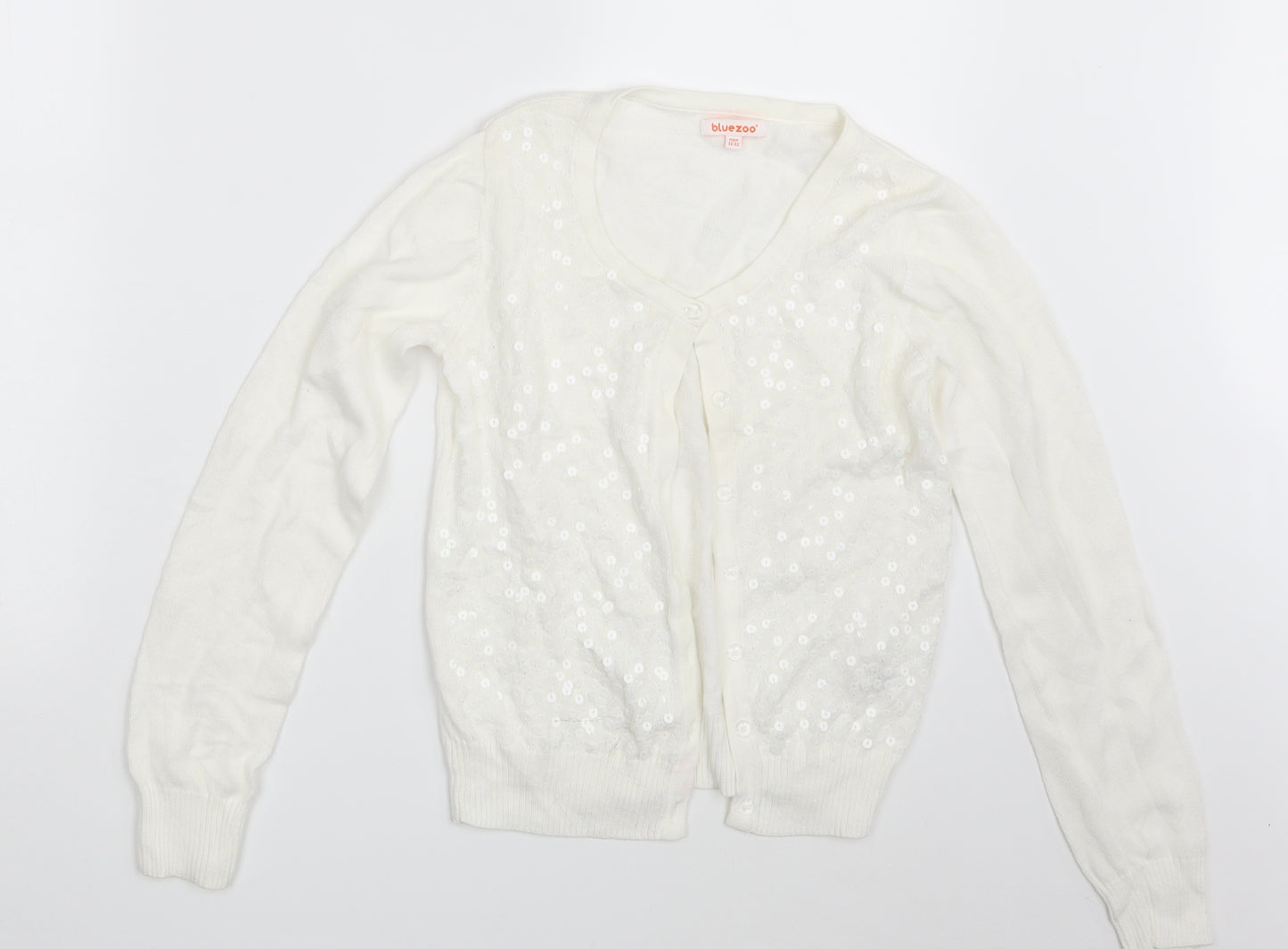 BlueZoo Girls Ivory   Cardigan Jumper Size 11-12 Years