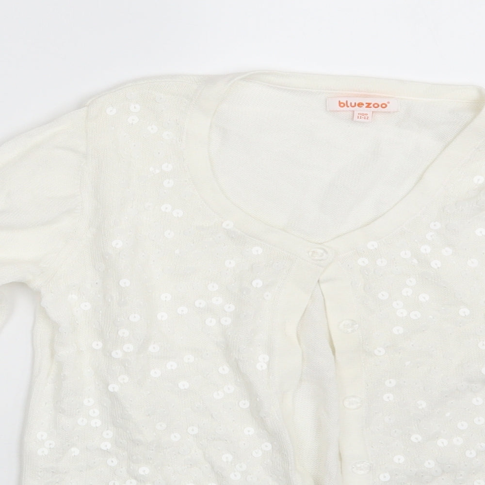 BlueZoo Girls Ivory   Cardigan Jumper Size 11-12 Years