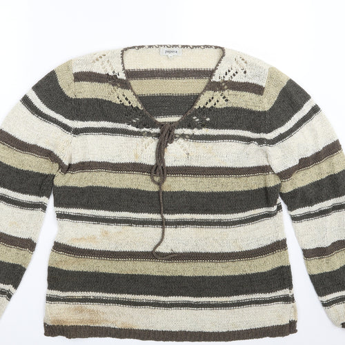 Papaya Womens Multicoloured Striped  Pullover Jumper Size 16