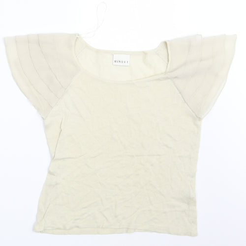 Minuet Womens Beige   Basic T-Shirt Size 8