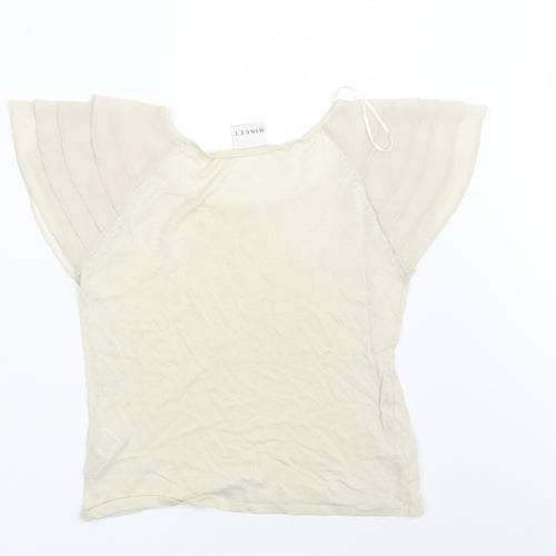 Minuet Womens Beige   Basic T-Shirt Size 8