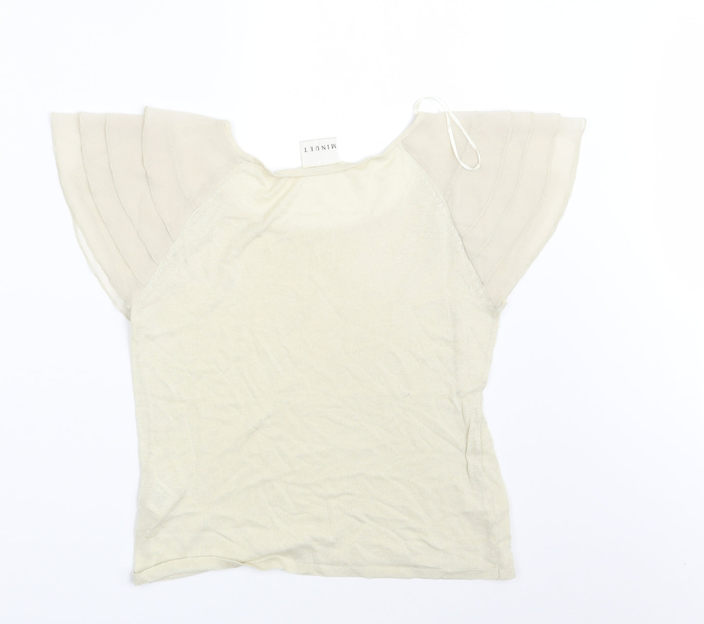 Minuet Womens Beige   Basic T-Shirt Size 8