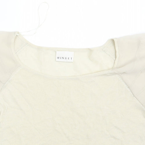 Minuet Womens Beige   Basic T-Shirt Size 8