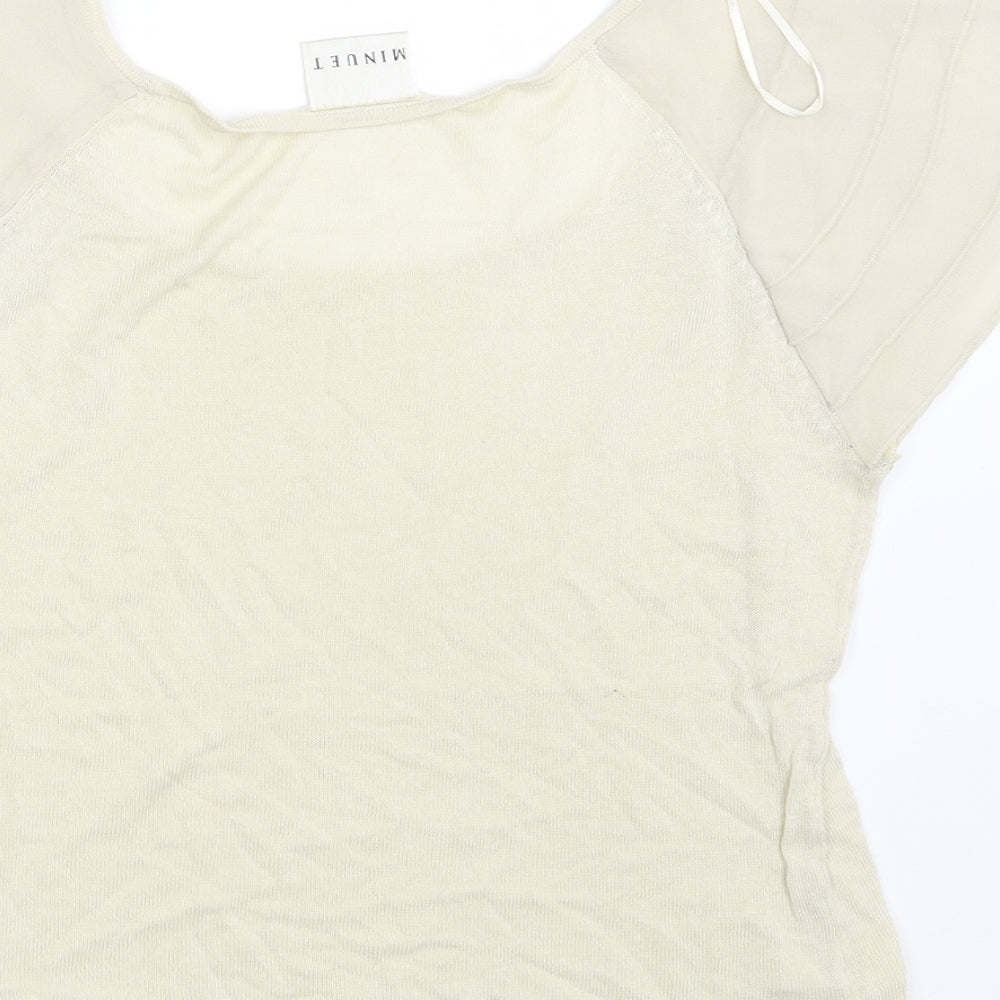 Minuet Womens Beige   Basic T-Shirt Size 8