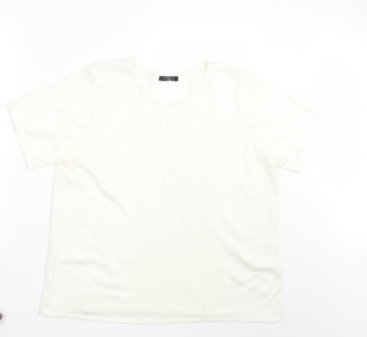 BM Womens Ivory Geometric Pullover Sweatshirt Size L