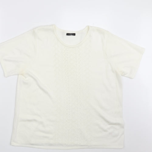 BM Womens Ivory Geometric  Pullover Sweatshirt Size L