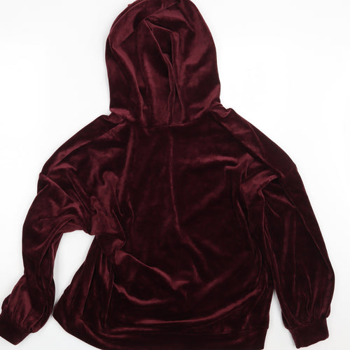 M&S Womens Purple  Velvet Full Zip Hoodie Size 16