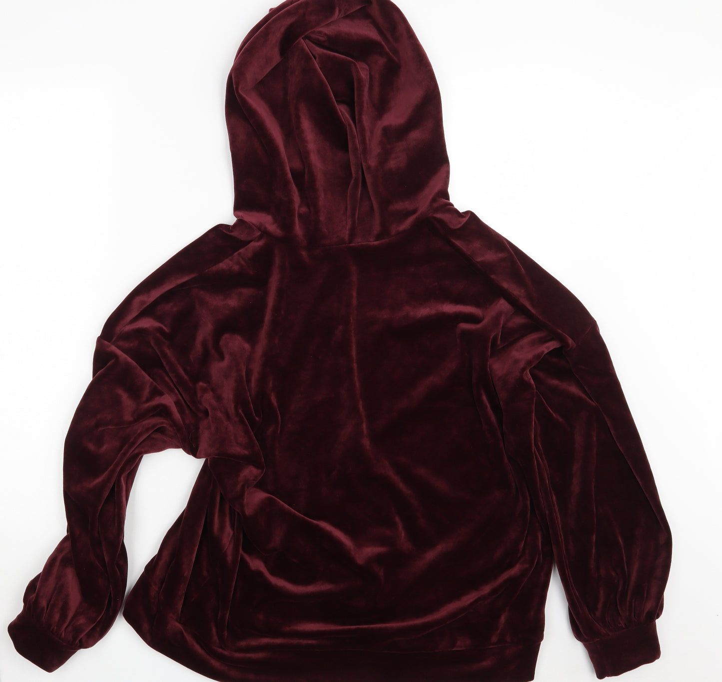 M&S Womens Purple  Velvet Full Zip Hoodie Size 16