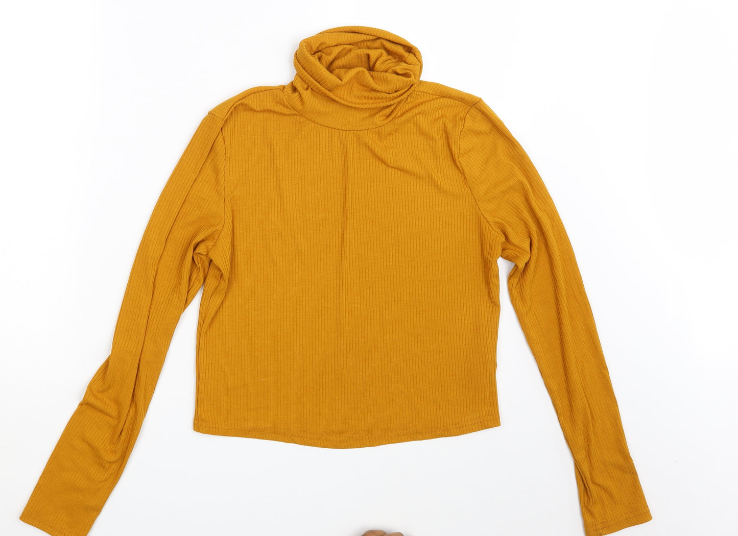 SheIn Womens Yellow  Rayon Pullover Sweatshirt Size L