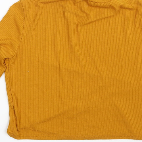 SheIn Womens Yellow  Rayon Pullover Sweatshirt Size L