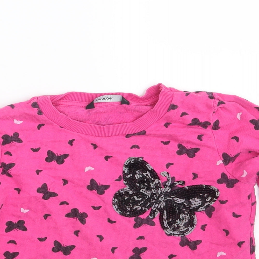 George Girls Pink Animal Print  Pullover Jumper Size 8-9 Years