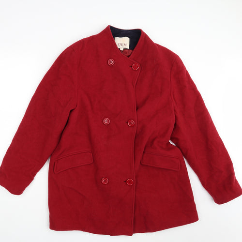 EWM Womens Red   Overcoat Coat Size 16
