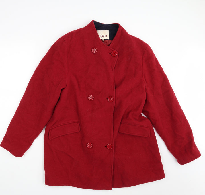 EWM Womens Red   Overcoat Coat Size 16
