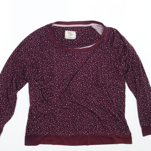 LOVE TO LOUNGE Womens Purple Spotted  Pullover Sweatshirt Size 10