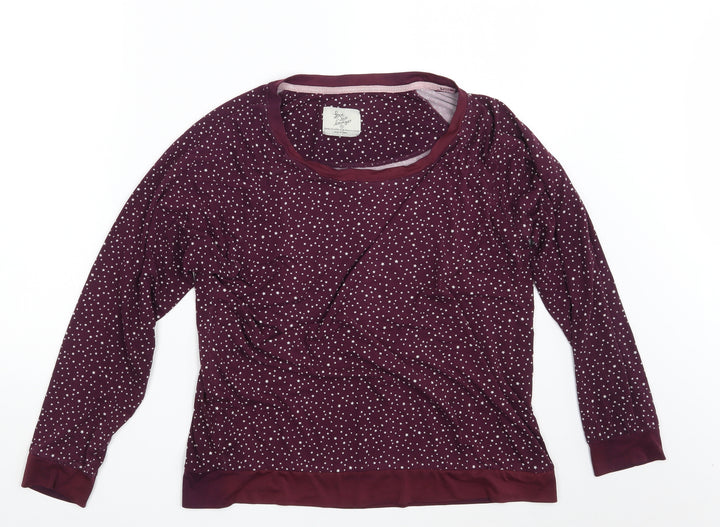 LOVE TO LOUNGE Womens Purple Spotted Pullover Sweatshirt Size 10