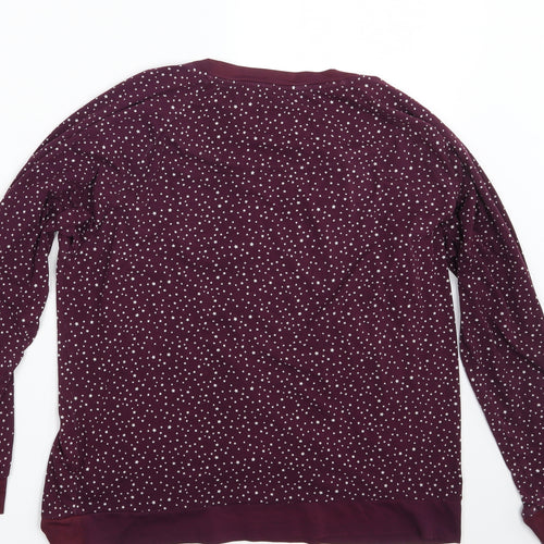 LOVE TO LOUNGE Womens Purple Spotted  Pullover Sweatshirt Size 10