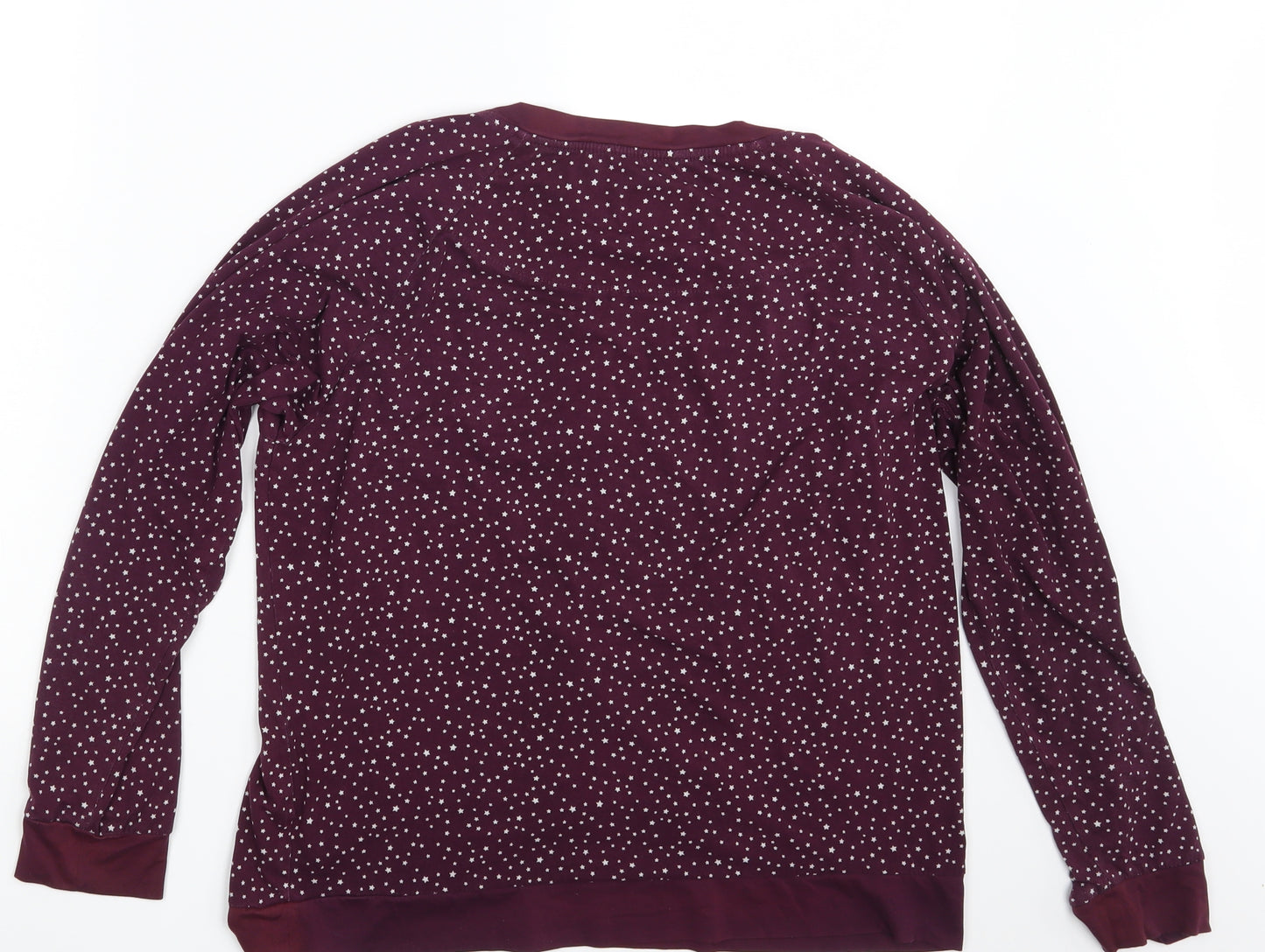 LOVE TO LOUNGE Womens Purple Spotted  Pullover Sweatshirt Size 10