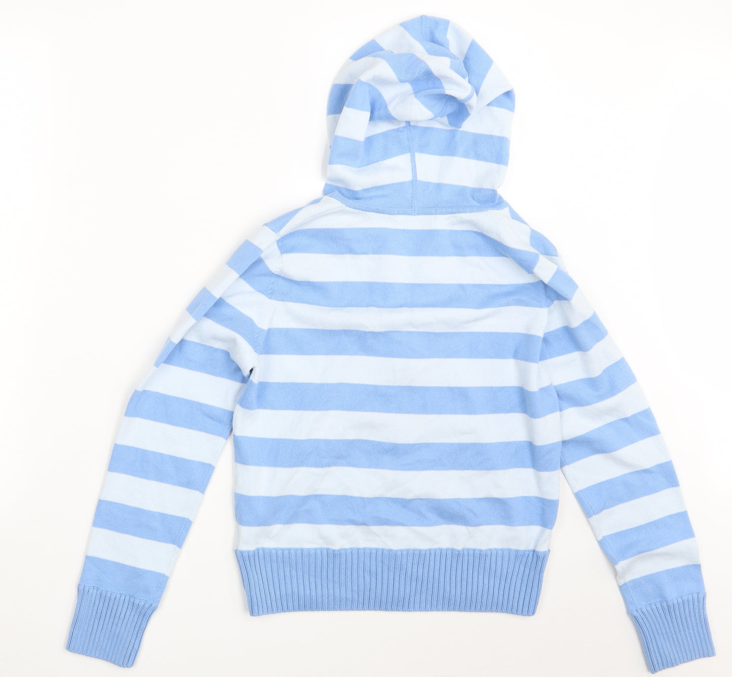 M&S Womens Blue Striped  Full Zip Hoodie Size 12