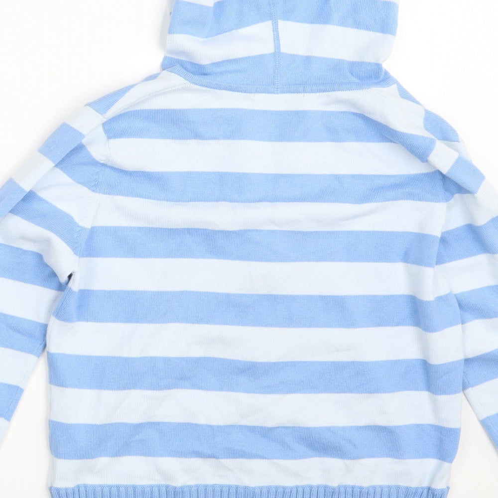 M&S Womens Blue Striped  Full Zip Hoodie Size 12