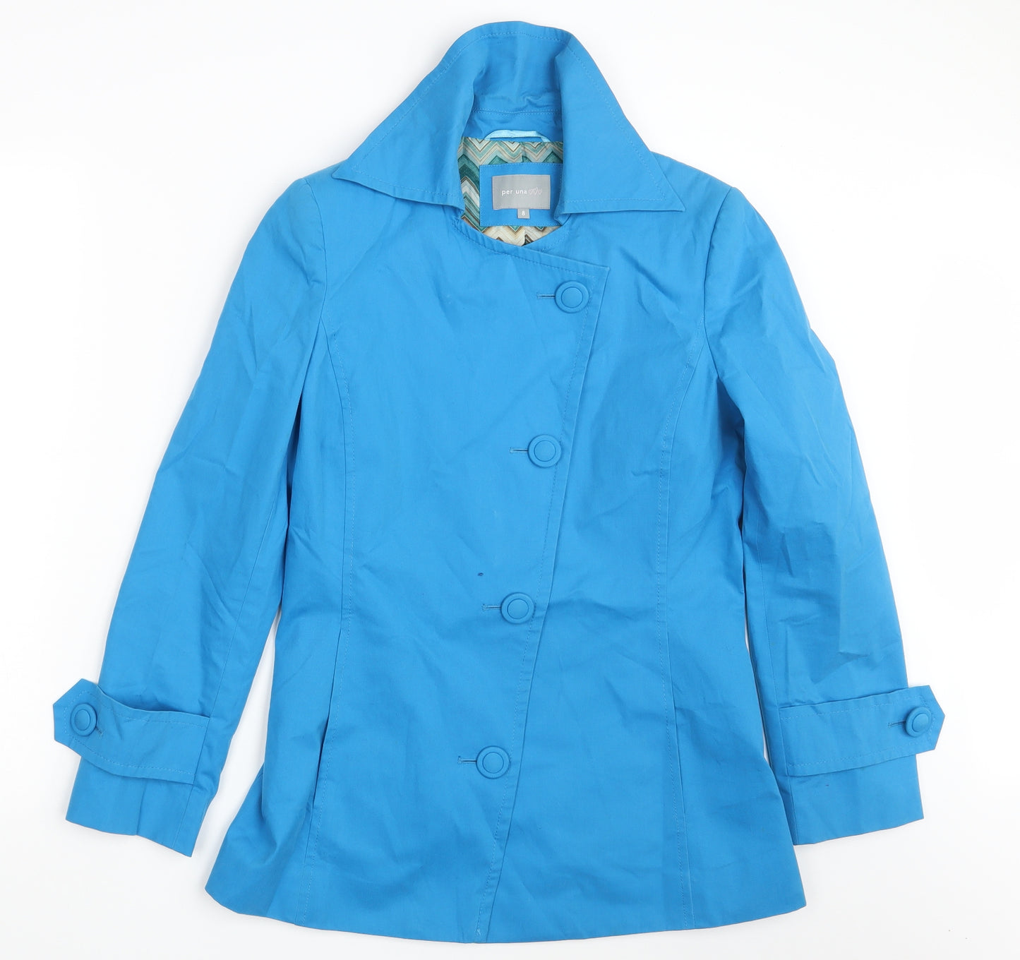 Per Una Womens Blue  Denim Overcoat Coat Size 8