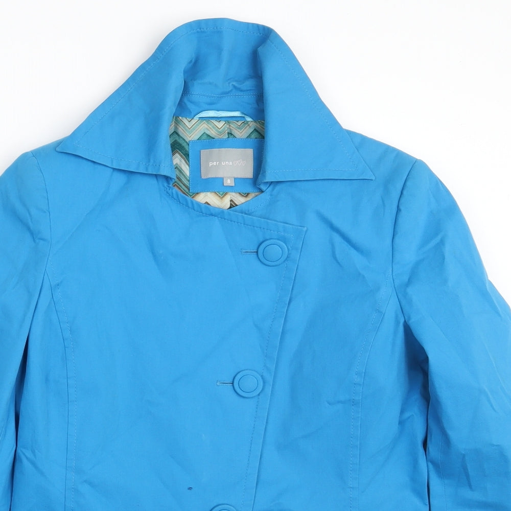 Per Una Womens Blue  Denim Overcoat Coat Size 8