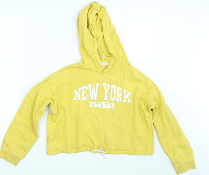 H&M Girls Yellow   Pullover Hoodie Size 10-11 Years