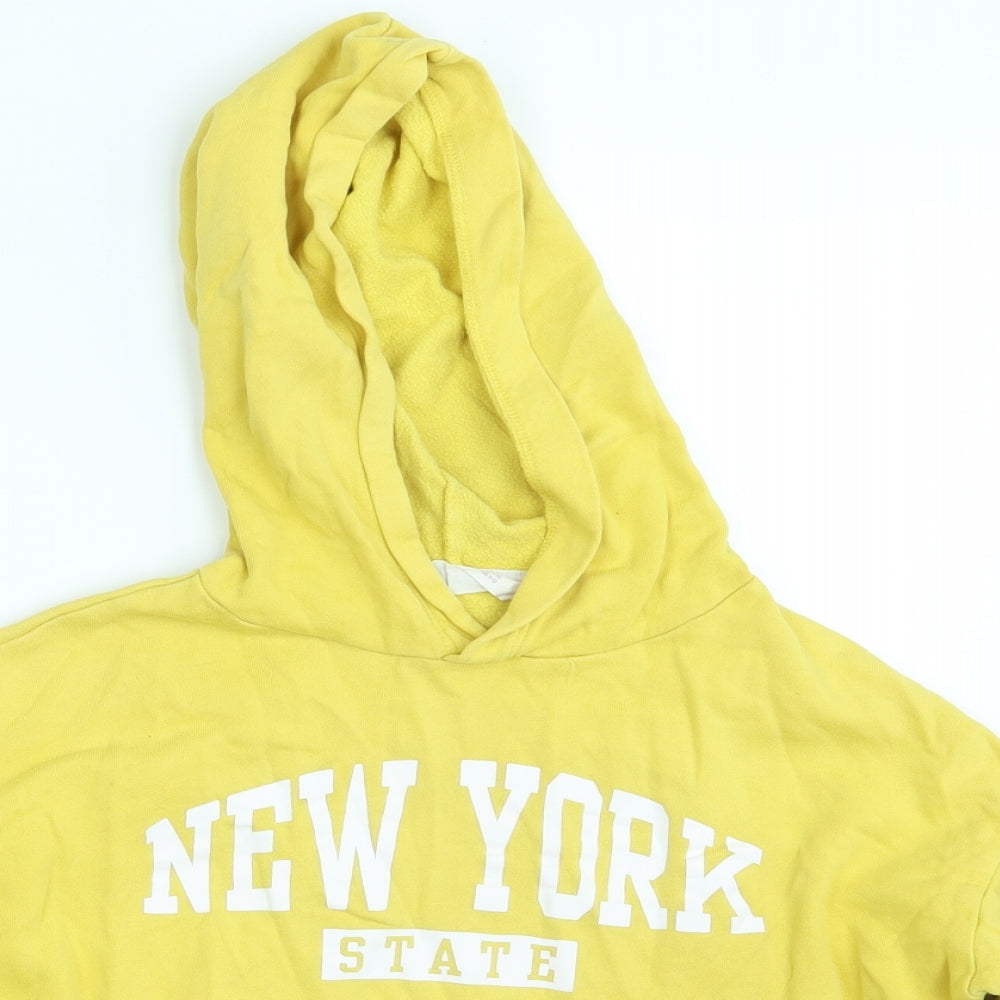 H&M Girls Yellow   Pullover Hoodie Size 10-11 Years