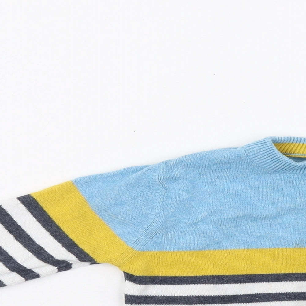 John Lewis Boys Blue Striped  Cardigan Jumper Size 12-18 Months