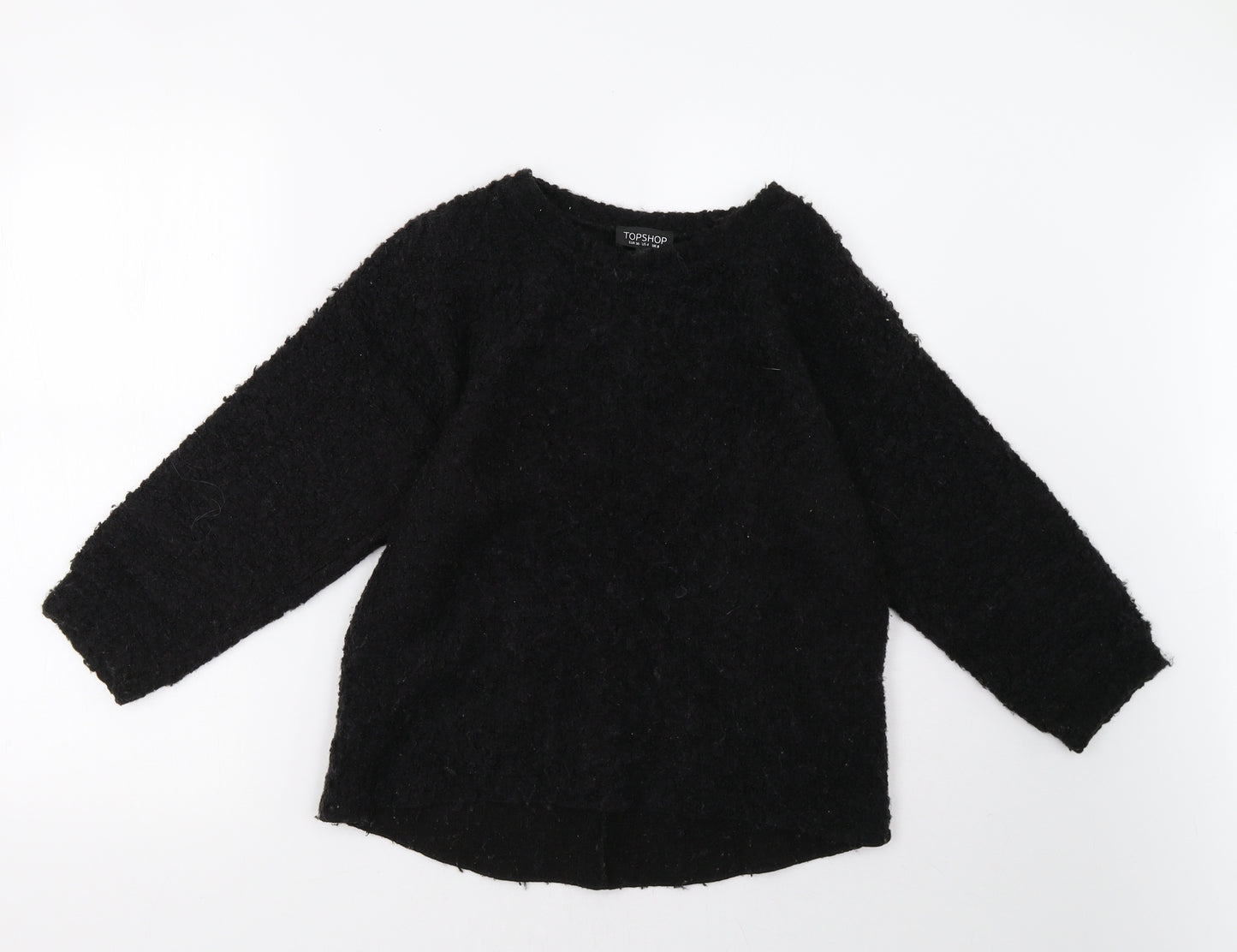 Topshop Womens Black   Pullover Sweatshirt Size 8