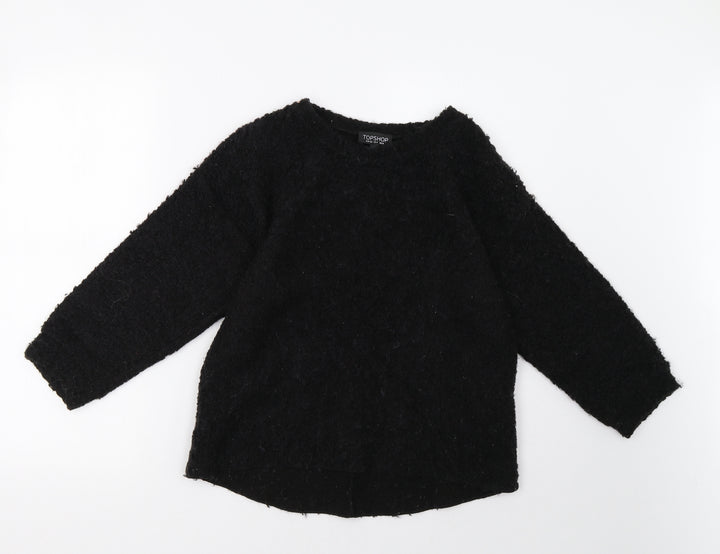 Topshop Womens Black   Pullover Sweatshirt Size 8