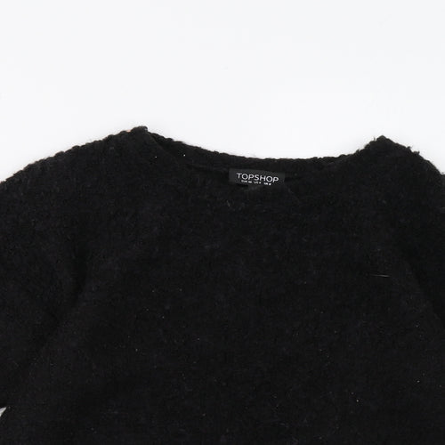 Topshop Womens Black   Pullover Sweatshirt Size 8