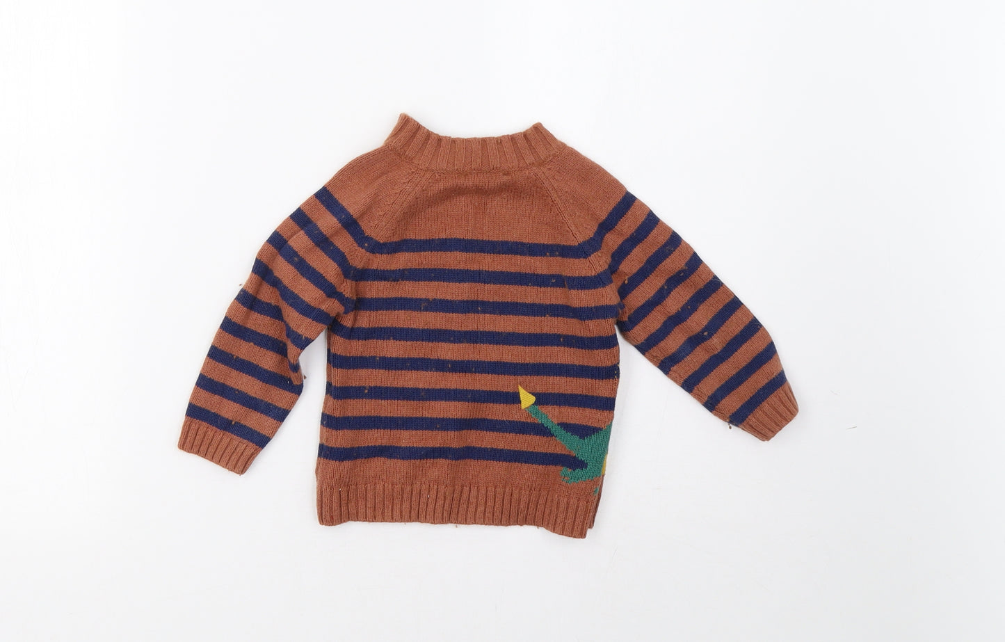 John Lewis Baby Brown Striped  Pullover Jumper Size 9-12 Months