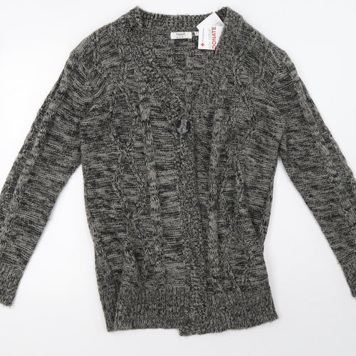 happit Womens Grey  Knit Cardigan Jumper Size L