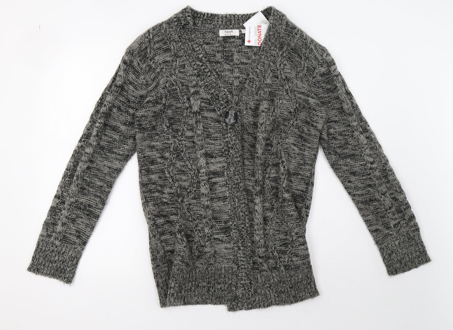 happit Womens Grey  Knit Cardigan Jumper Size L