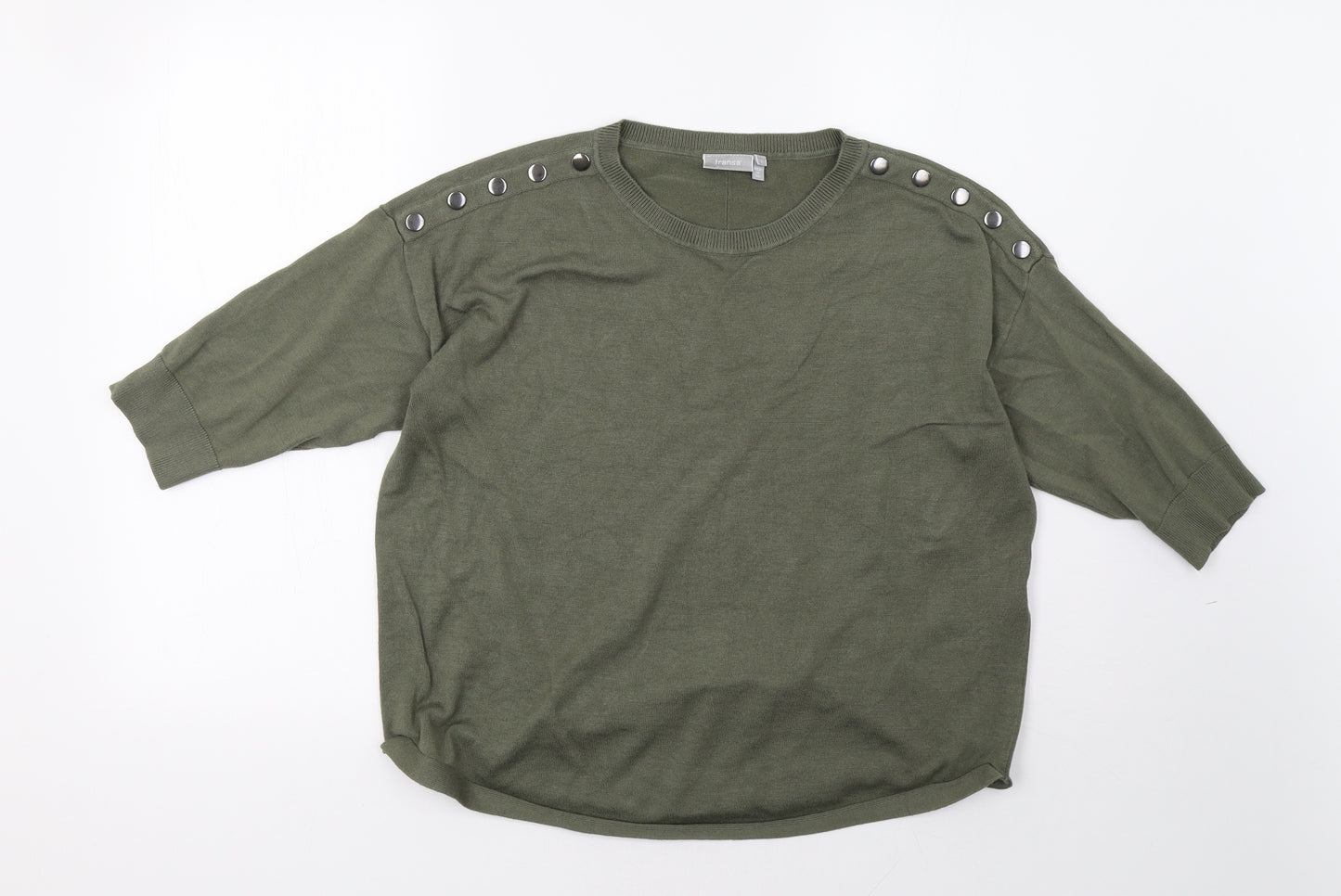 fransa Womens Green   Pullover Sweatshirt Size L