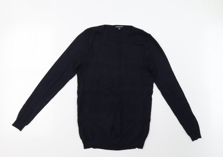 Warehouse Womens Blue Pullover Sweatshirt Size 8
