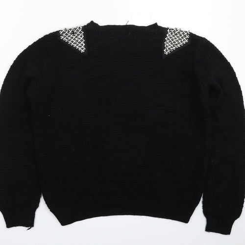 Select Womens Black  Knit Pullover Jumper Size 14
