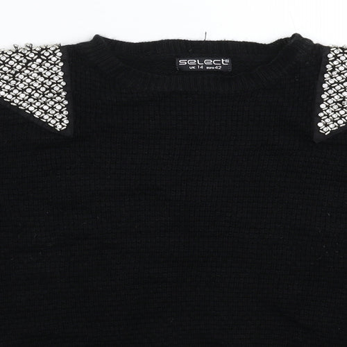 Select Womens Black  Knit Pullover Jumper Size 14