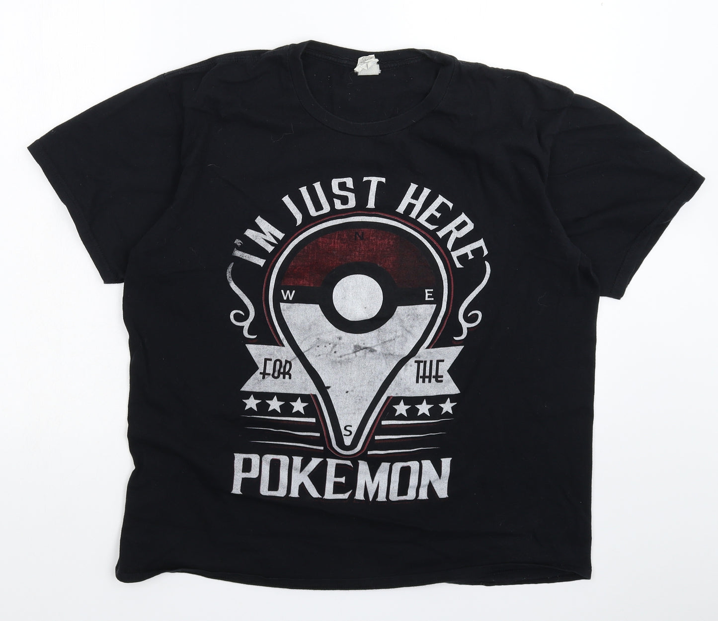 Gildan Mens Black    T-Shirt Size L  - Pokemon