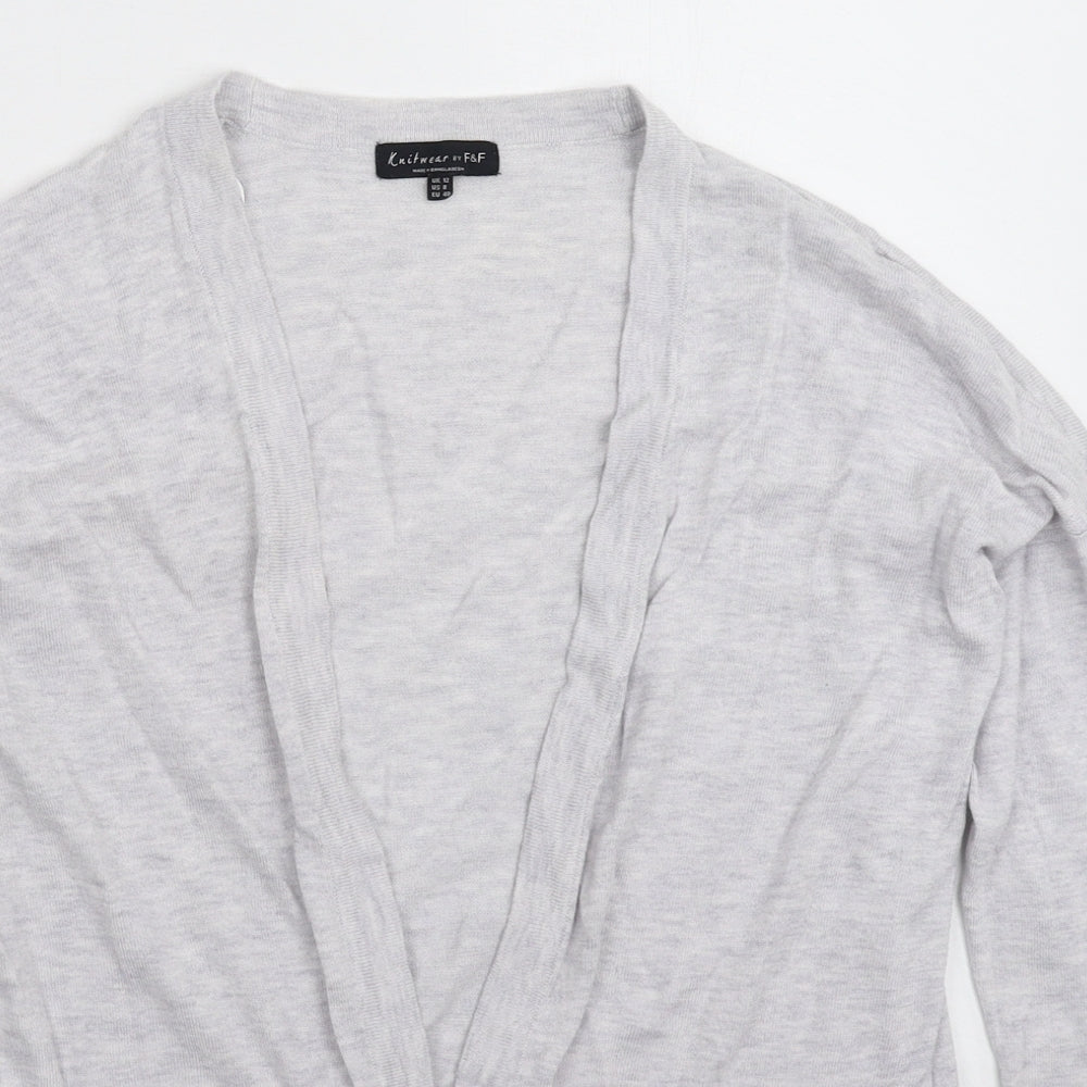 F&F Womens Grey  Knit Cardigan Jumper Size 12