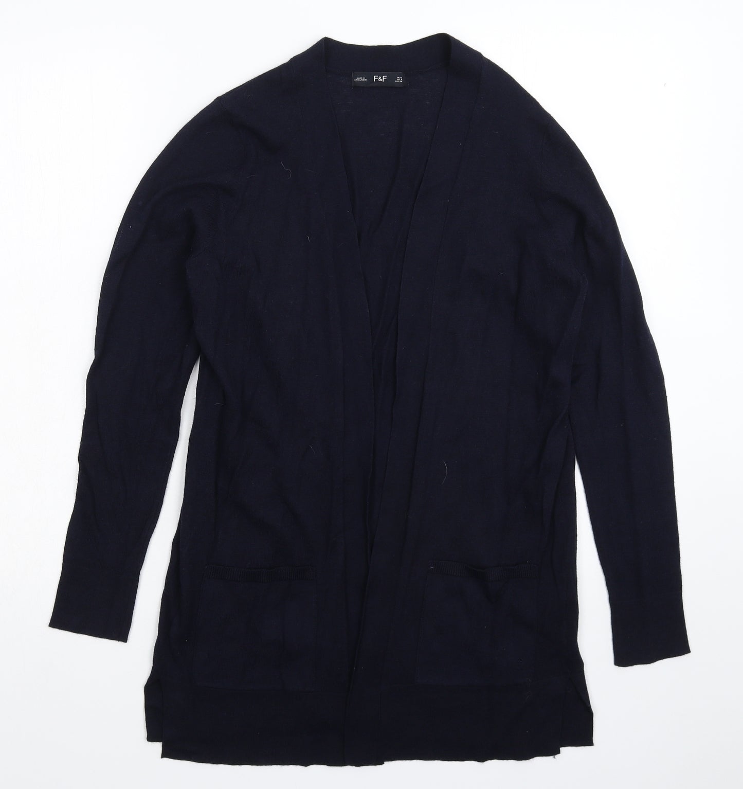 F&F Womens Blue  Knit Cardigan Jumper Size 10
