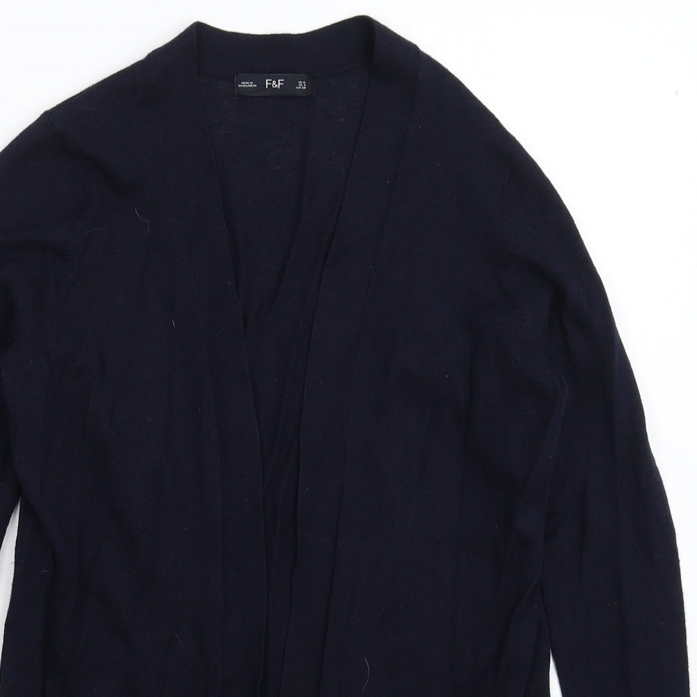 F&F Womens Blue  Knit Cardigan Jumper Size 10