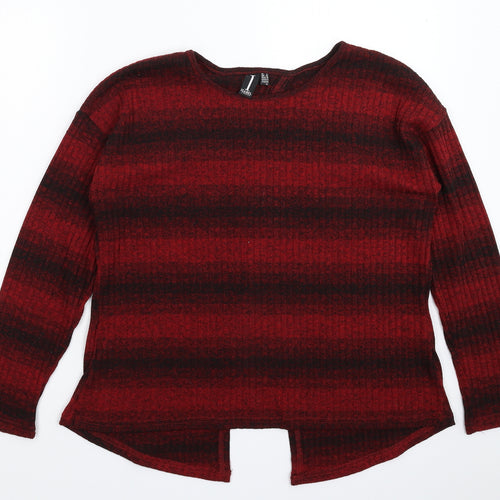Izabel Womens Red  Knit Pullover Jumper Size 14