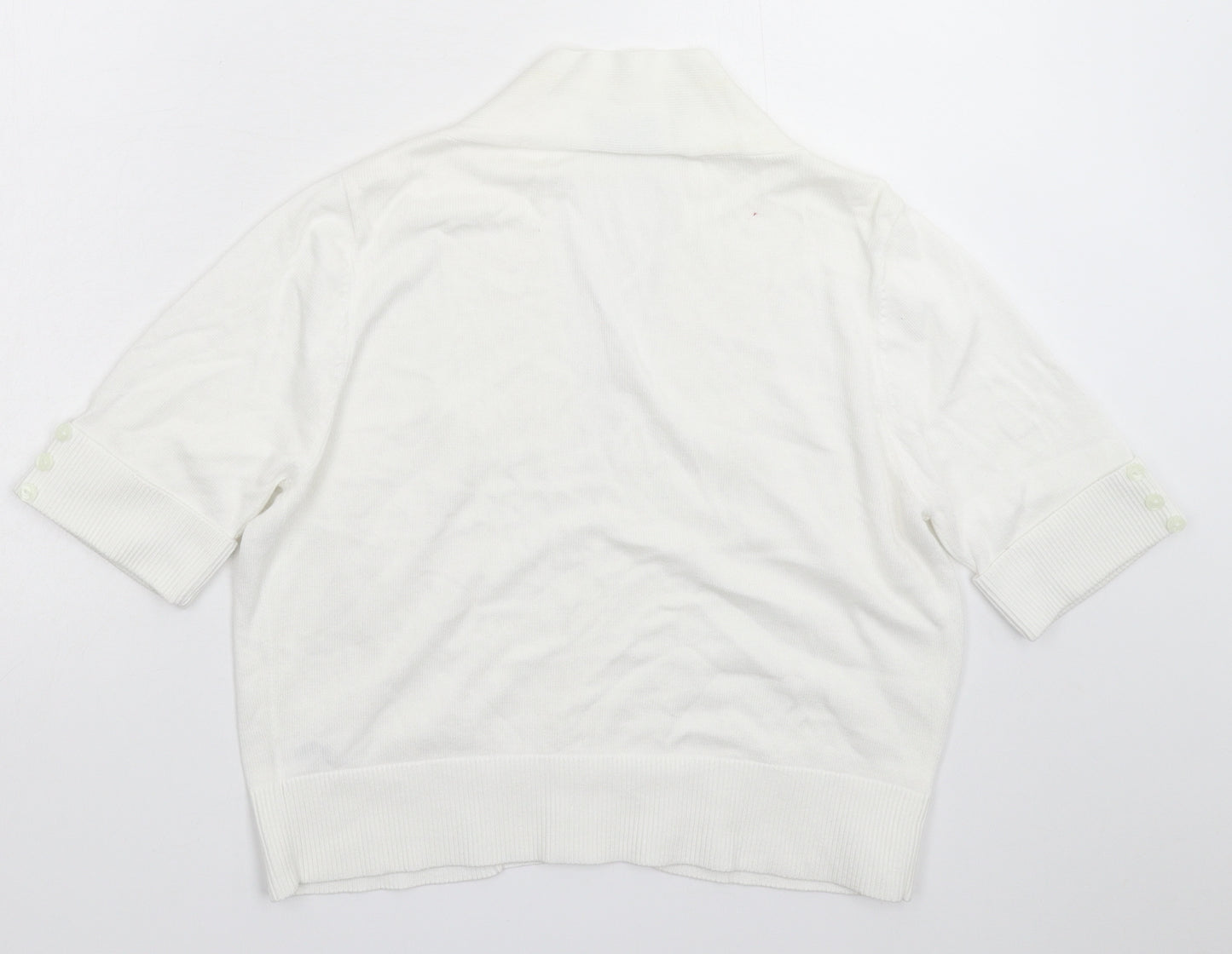 Wallis Womens White  Knit Cardigan Jumper Size M
