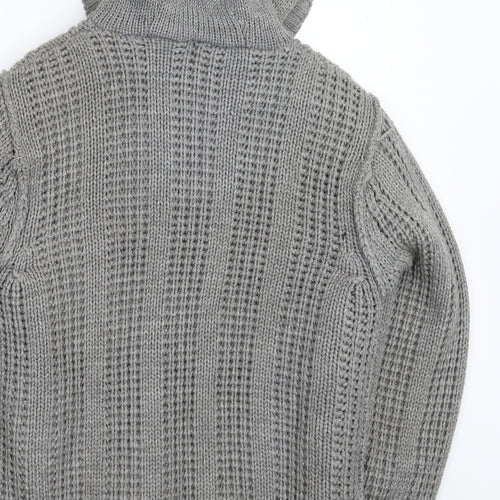Dissident Mens Grey  Knit Jacket Coatigan Size L