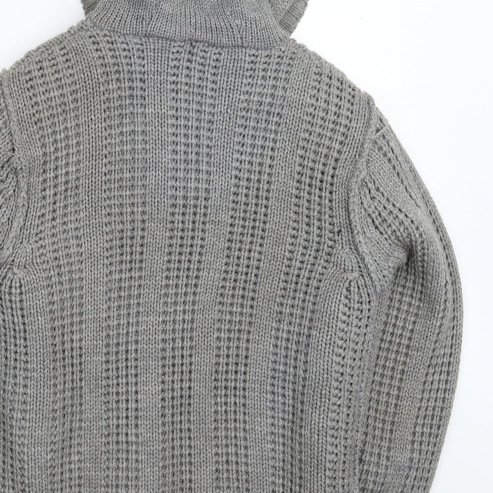 Dissident Mens Grey  Knit Jacket Coatigan Size L