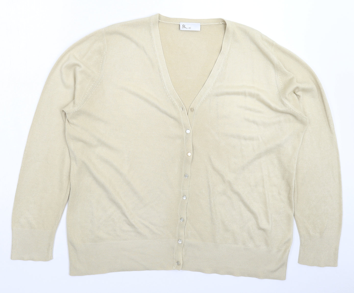 BHS Womens Beige  Knit Cardigan Jumper Size 20